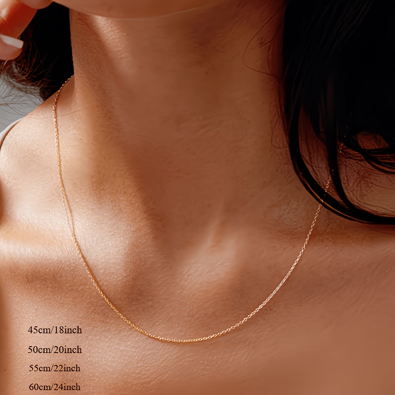 Minimalist O-Shaped Stainless Steel Chain Necklace, Unisex